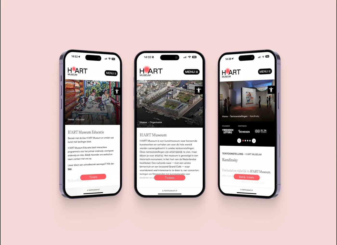 De site op mobiel - dezelfde rust en hetzelfde overzicht
